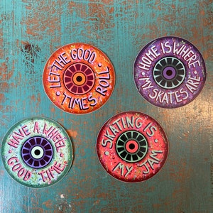 Roller skate wheel 58mm stickers, roller derby sticker, skating sticker. Cute skate sticker, Roller Skating Sticker