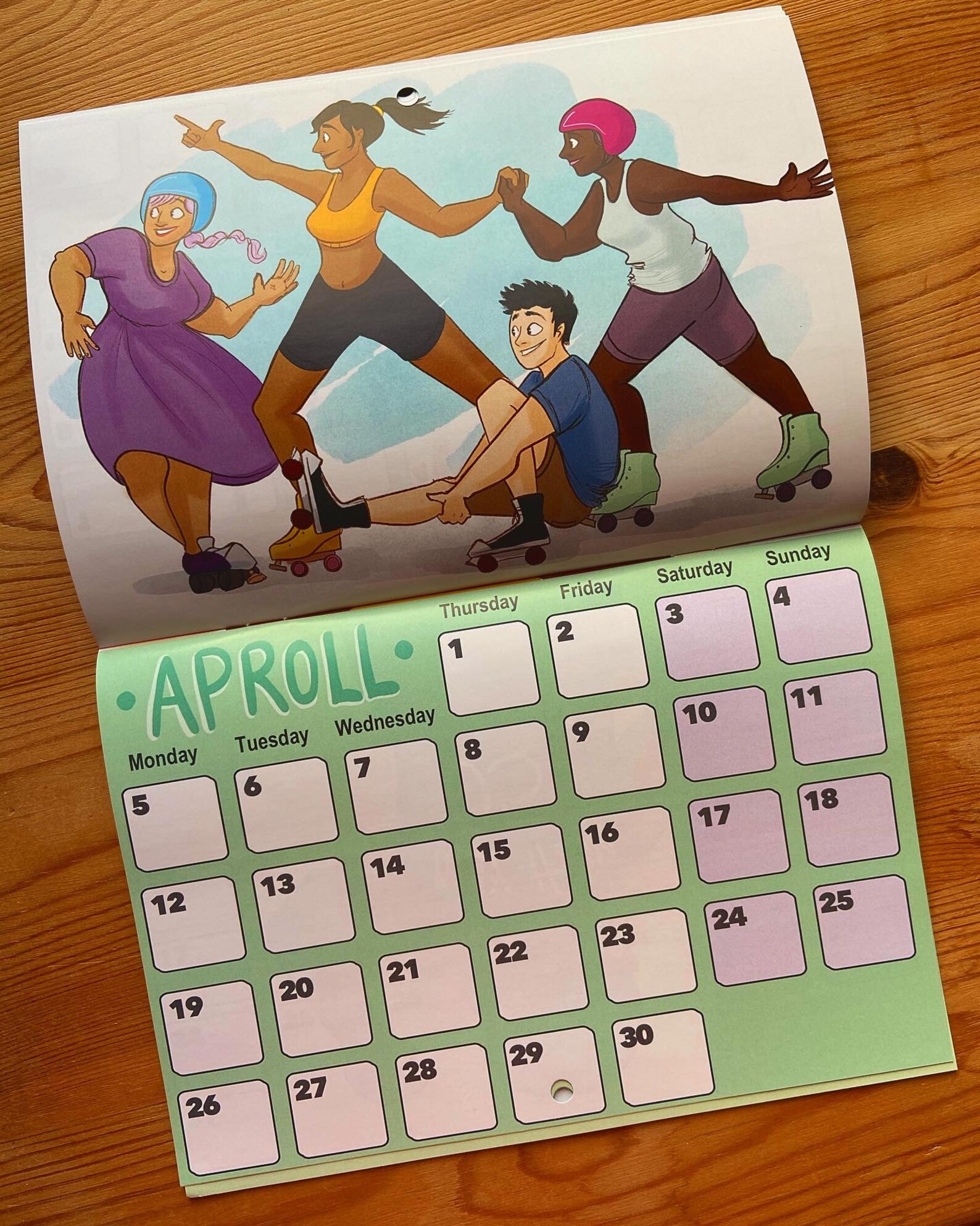 Roller Derby calendar box roller skate calendar 2021 roller Etsy