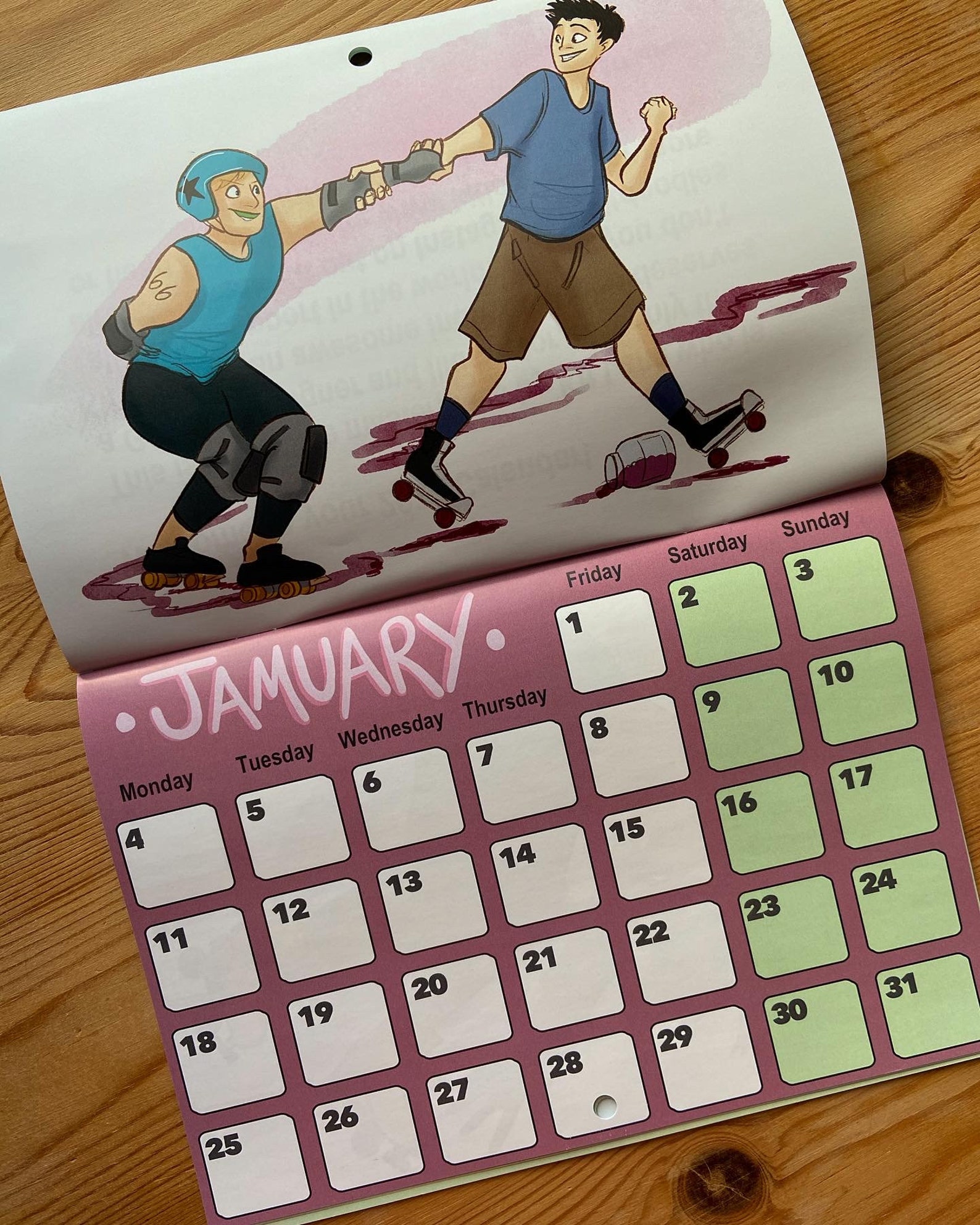 Roller Derby calendar box roller skate calendar 2021 roller Etsy