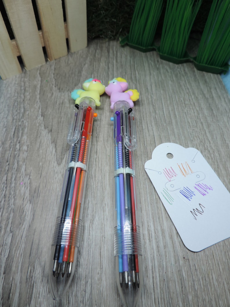 UNICORN CLICK PEN--rainbow Colorado Springs Mall Bright colors Pens Our shop OFFers the best service M Card Crafting