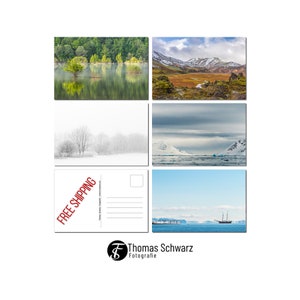 Postkartenset, fünf Landschaftsmotive, fünf Fotopostkarten, digital Fotografie, postcard, photography, ThomasSchwarzFoto