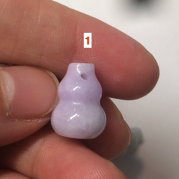 100% natural type A 3D white/yellow/purple/brown Jadeite jade gourd ( 葫芦, 福禄) pendant AF31