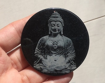 100% Natural Black Jadeite Jade(wuji, 乌鸡) Guanyin (观音) Safe