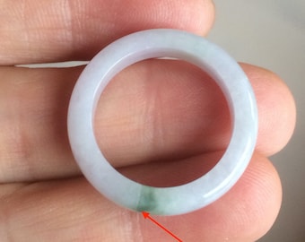 Size 3-10 1/4 100% natural type A gree/white/purple/yellow jadeite jade band ring C5 (Add on item! not sale individually)