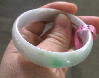 Sale! Certificated 50mm sunny green/light purple/white jadeite jade bangle B27-1617 .