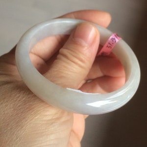 48mm Certified Type A 100% Natural icy watery light green/yellow/purple oval Jadeite Jade bangle AM28-5091