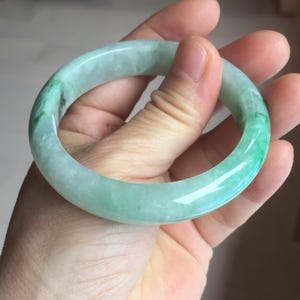 54.3mm certified 100% natural Type A sunny green  jadeite jade bangle PB164-4654