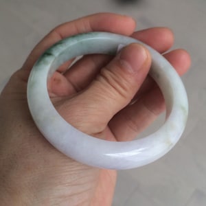 53,7 mm zertifiziert Typ A 100% natürlich grün / lila / braun Jadeit Jade Armreif AR57-9788