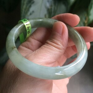 50.5mm Certified Type A 100% Natural dark green oval Jadeite Jade bangle AE29-3075