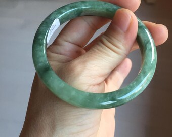 56.2 mm 認定タイプ A 100%天然緑/赤/灰色/紫（FU LU SHOU）翡翠