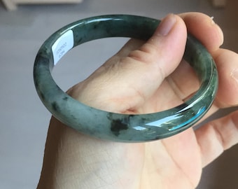 56.8 mm 認定 100% 天然タイプ A 油性ダークグリーン/グレー (老油青