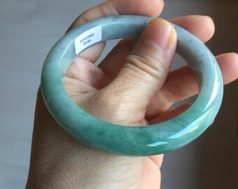 56.4mm Certificated Type A 100% Natural Sunny Green/white Jadeite