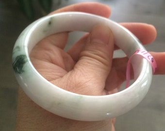 50.9mm 100/% natural certified sunny greenpurple jadeite jade bangle B28-2539