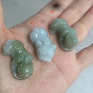 100% natural type A jadeite jade green/white 3D PiXiu(貔貅) pendant/bracelet AE26 .