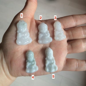100% Natural light green white jadeite Jade baby buddha (宝宝佛) pendant AX27