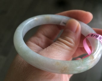 50.9mm 100/% natural certified sunny greenpurple jadeite jade bangle B28-2539