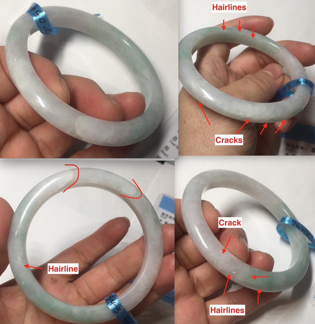 56.5 mm 認定 100% 天然タイプ A ホワイト/ライトグリーン ホワイト