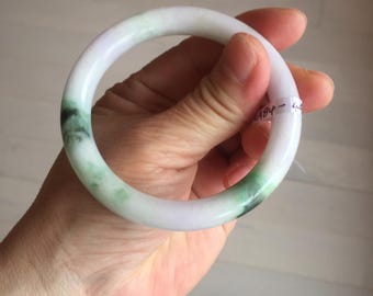54mm 認定タイプA 100%天然ライトグリーンパープル（春带彩）ラウンド