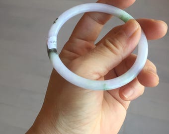 55.3mm Certified Type A 100% Natural Sunny Green/white