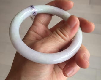 56 mm 認定タイプ A 100%天然ライトグリーンパープル(春带彩)ラウンド
