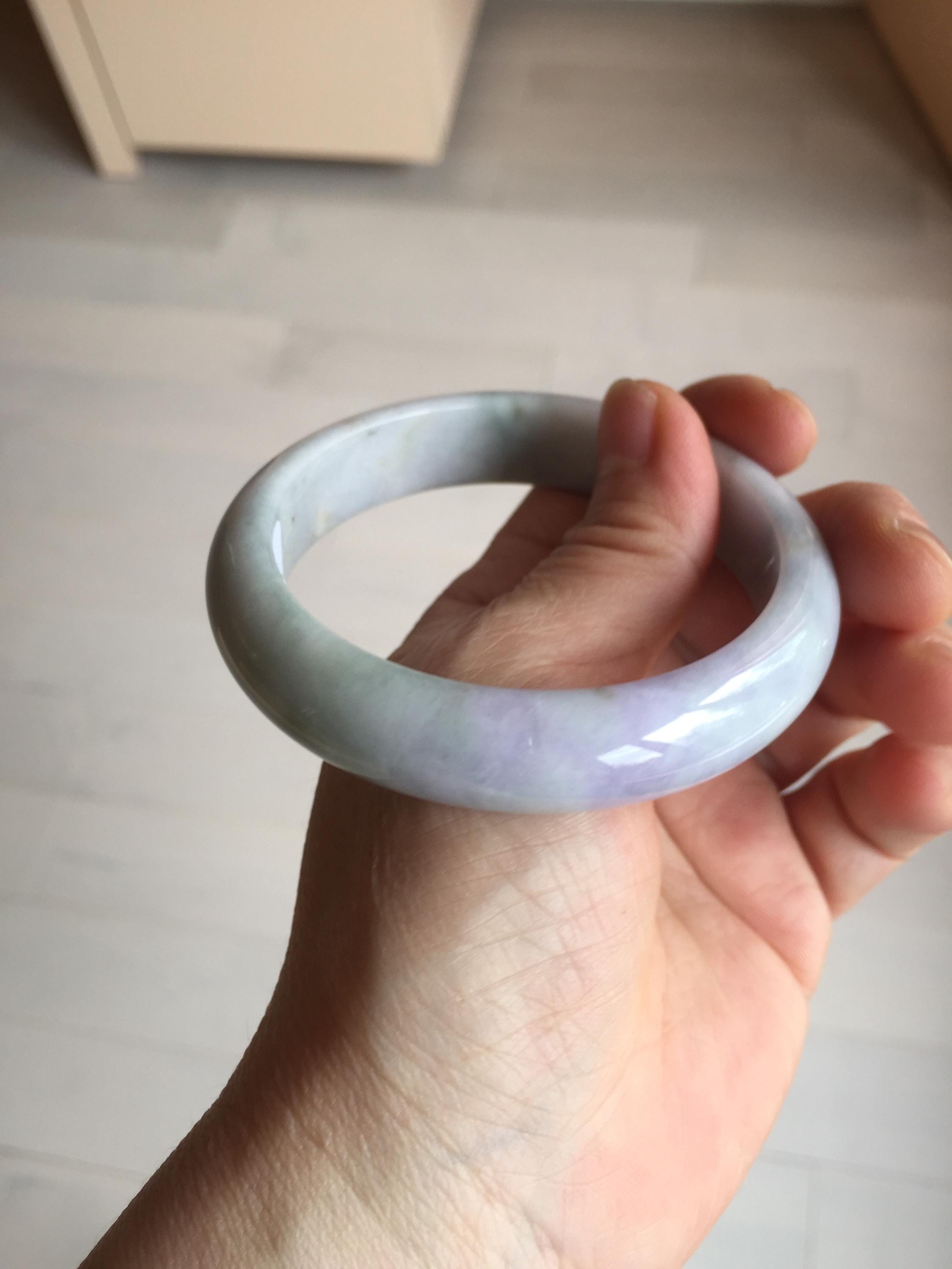 58 mm 100%天然認定 ライトグリーン パープルイエロー(FU LU SHOU