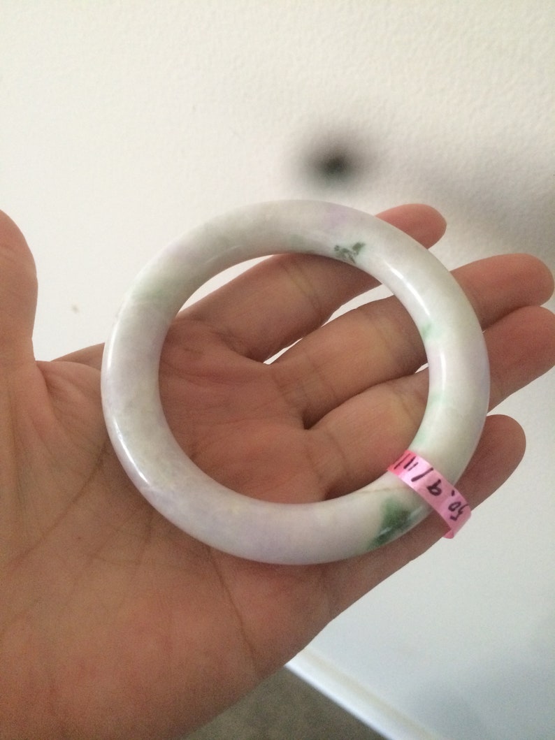 50.9mm 100/% natural certified sunny greenpurple jadeite jade bangle B28-2539