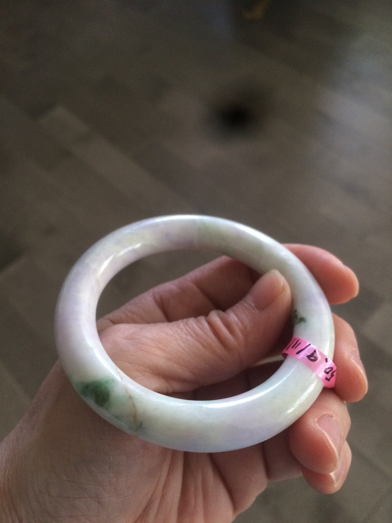 50.9mm 100/% natural certified sunny greenpurple jadeite jade bangle B28-2539