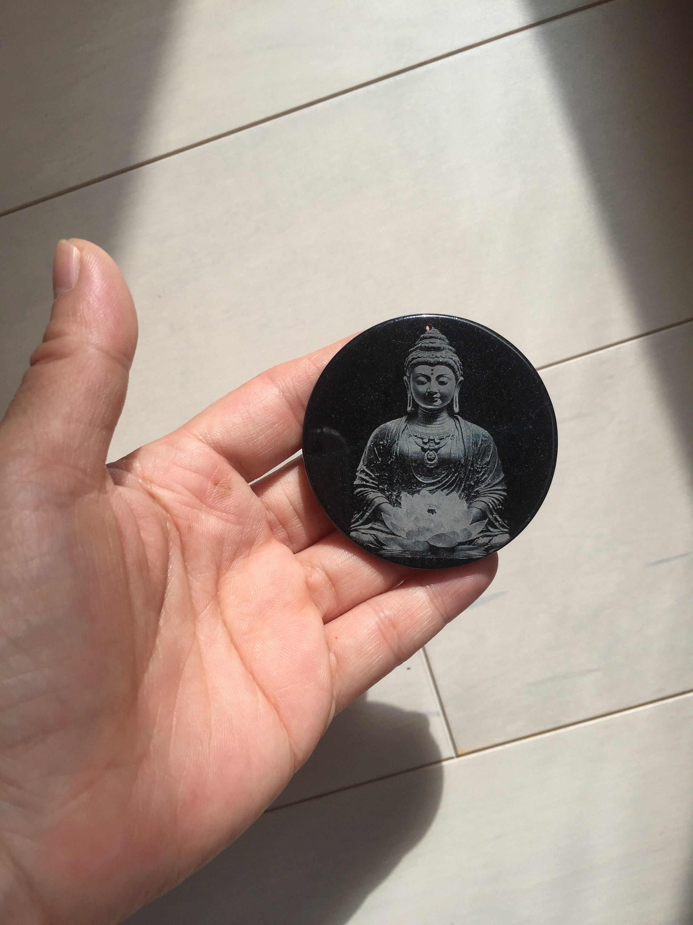 100% Natural Black Jadeite Jade(wuji, 乌鸡) Guanyin (观音) Safe