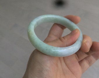 翡翠 バングル 淡緑色　54mm 54.5 mm 認定100%天然タイプA 緑/紫/黄翡翠バングル S51-1728 - Etsy 日本