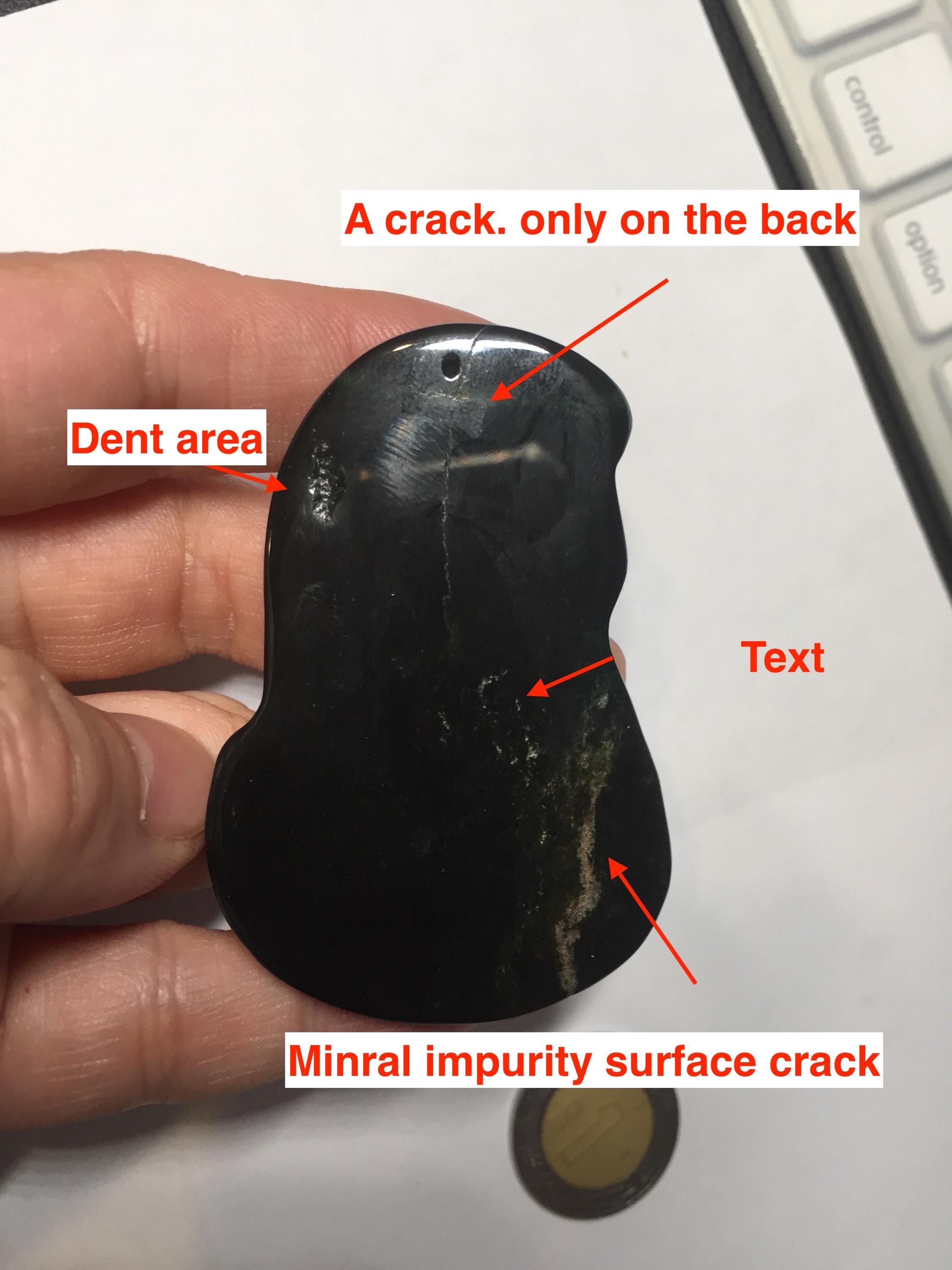 100% Natural Dark Green/ Black Jadeite Jade (mocui, 墨翠) Guanyin