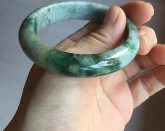 50.4mm 認証済み 100%天然 Aタイプ 鮮やかな緑色 濃い緑色/灰色/黒色の
