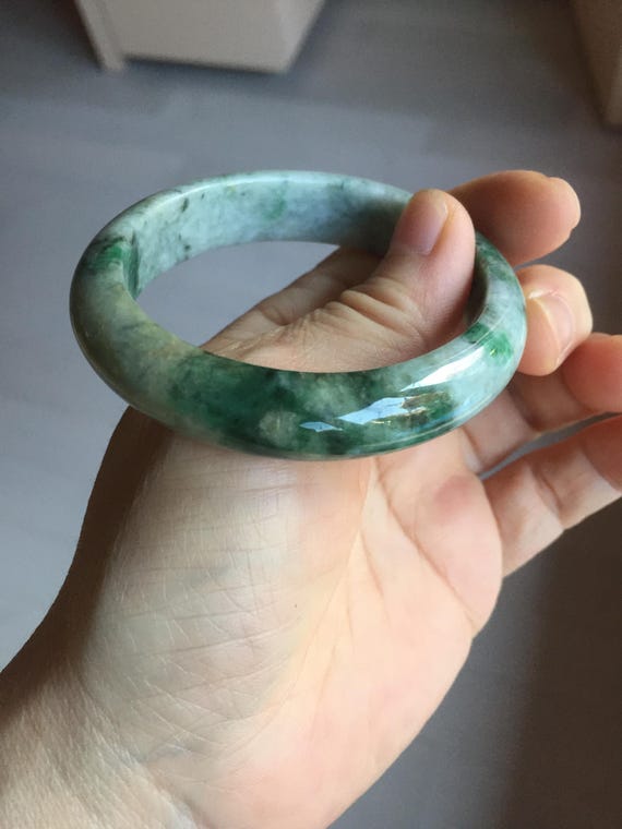 50.4mm 認証済み 100%天然 Aタイプ 鮮やかな緑色 濃い緑色/灰色/黒色の