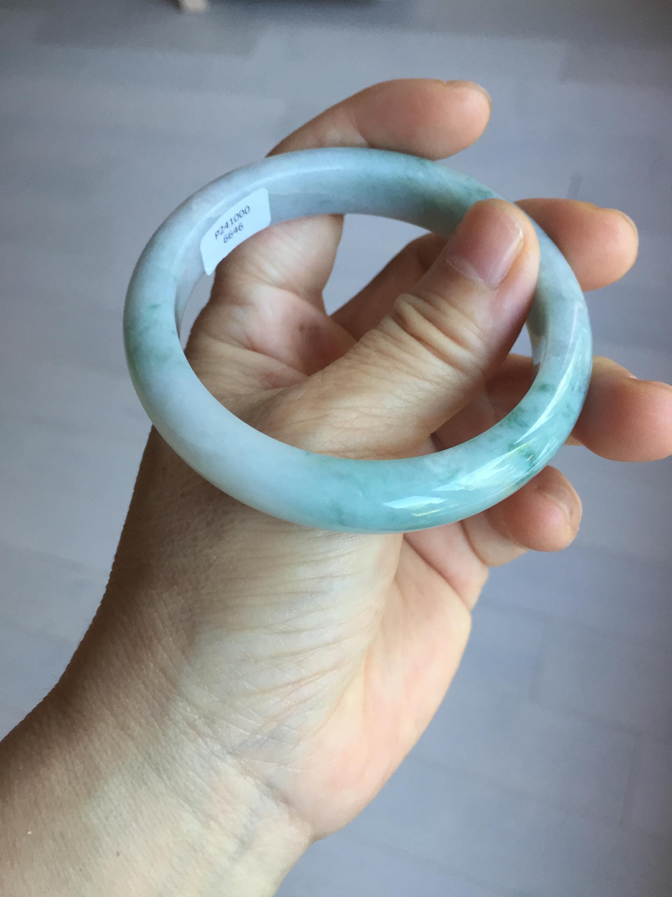 55.5mm Certified Type A 100% Natural light green purple with