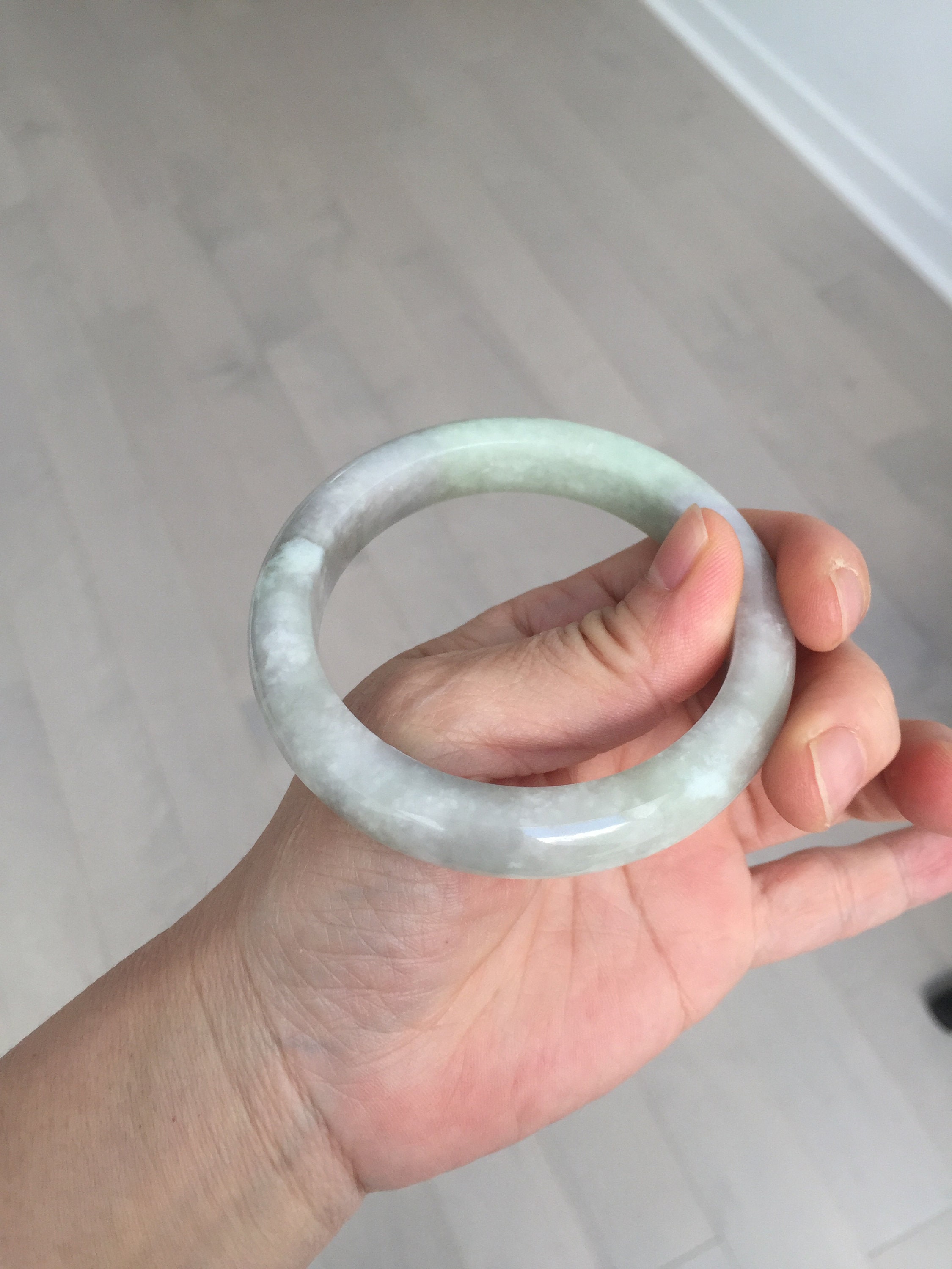 ププ　A貨翡翠　バングル　63㎜ ミャンマー氷種翡翠バングル（57mm）f2 : 龍香堂ストア - 通販