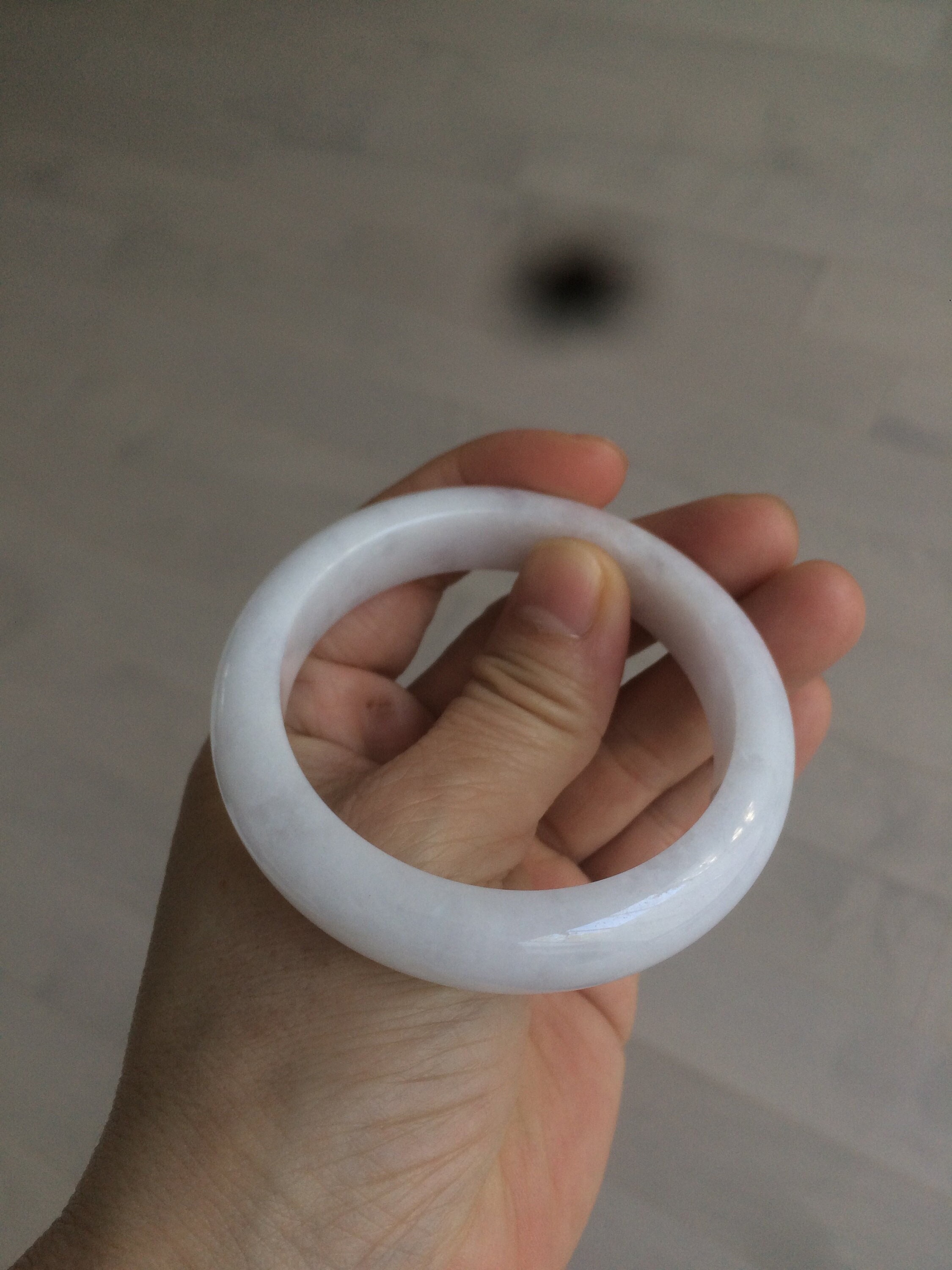 翡翠バングル.52 mm 52.9 mm 100%天然タイプAライトパープル/ホワイトジェダイト翡翠