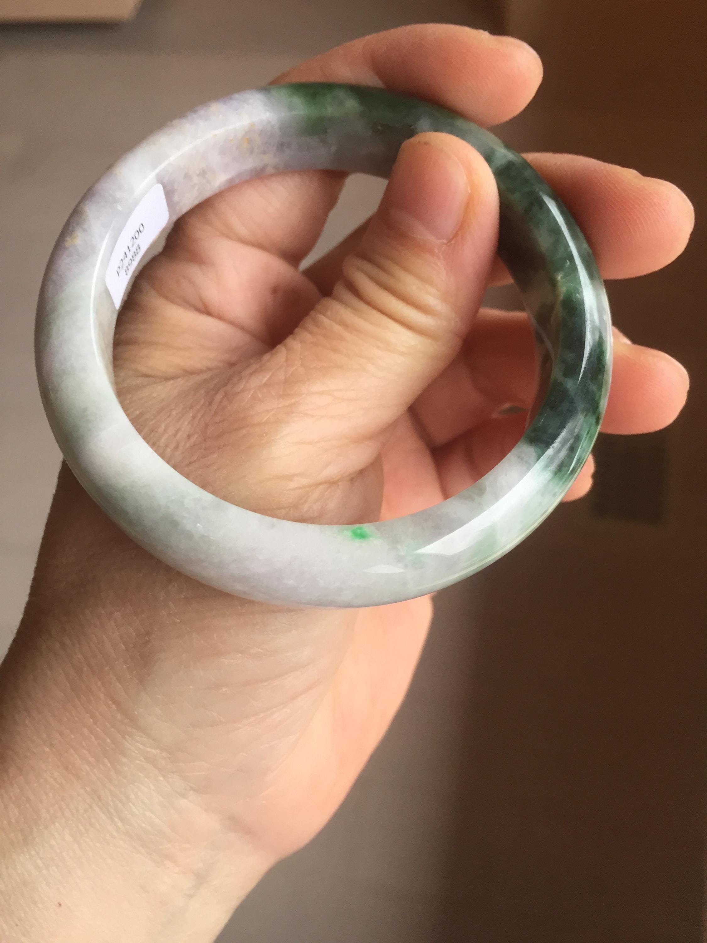 55.5 mm 認定 100% 天然 タイプ A ダークグリーン/パープル エメラルド