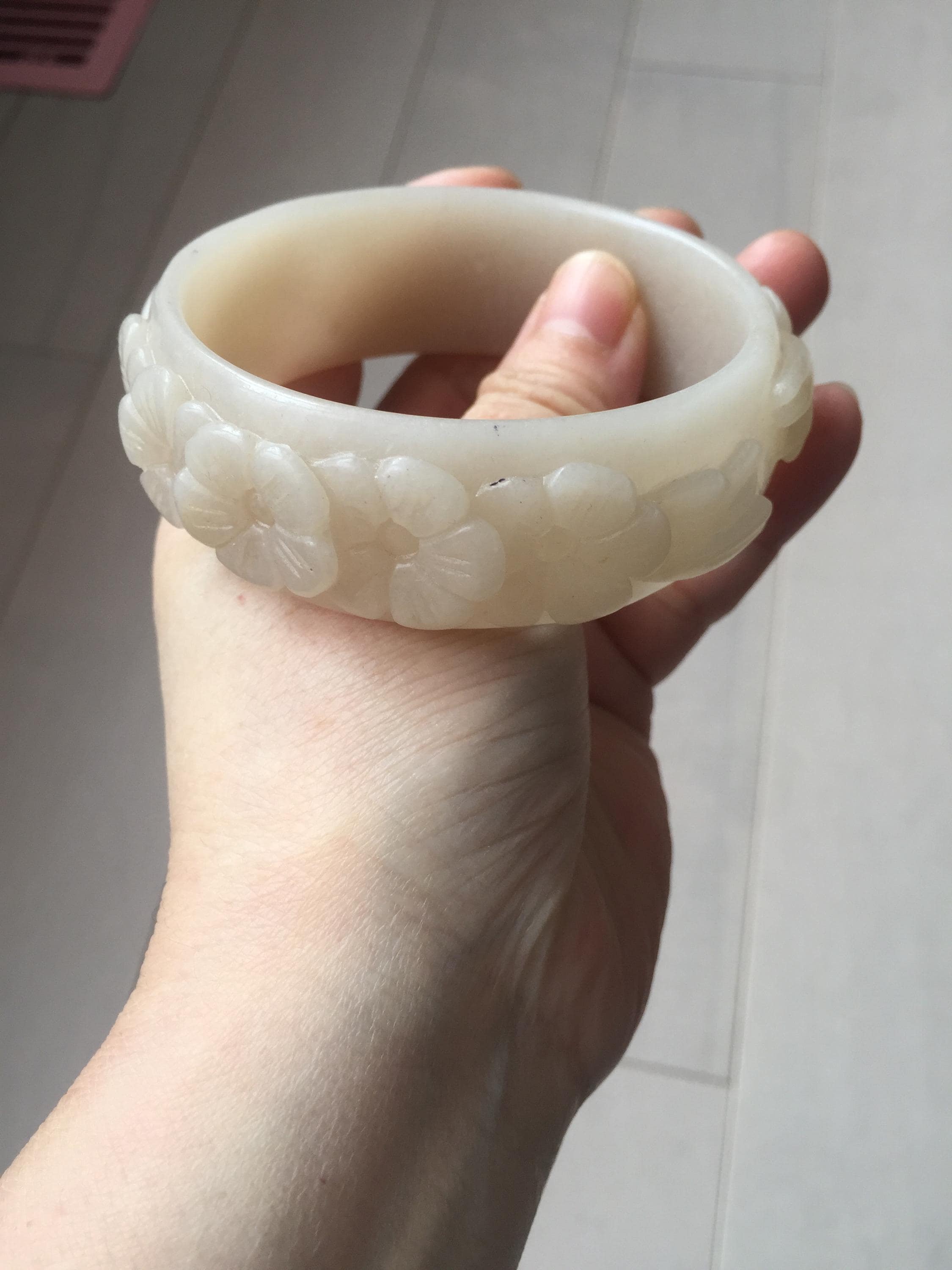 61mm 100% Natural Light Pink Beige White Quartzite (s.aicui Jade