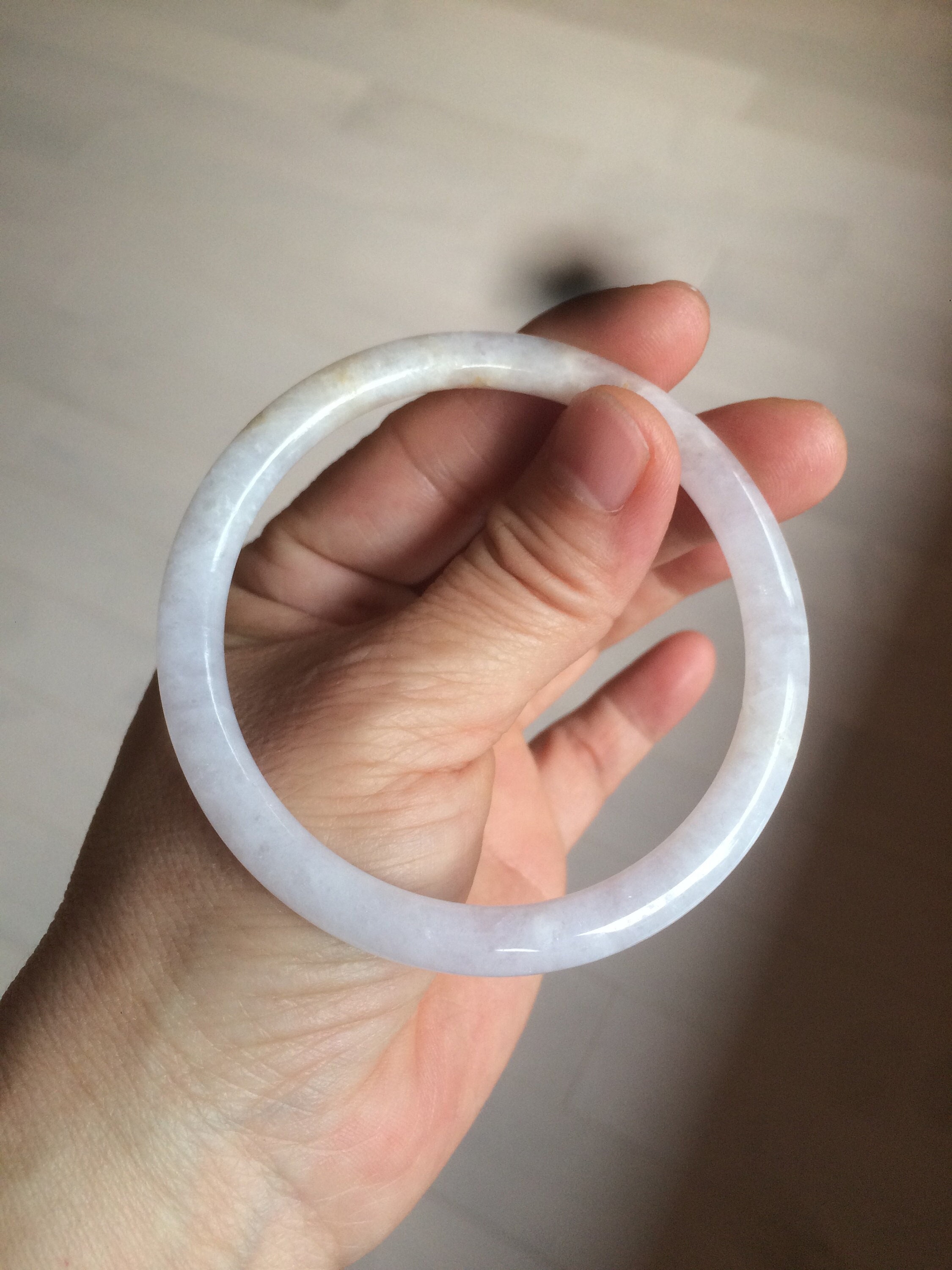 57.5mm Certified 100% Natural Type A Icy Light Purple/white