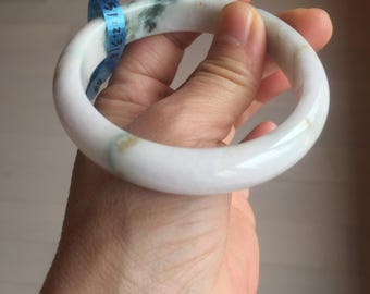 59.4 mm 認定100%天然タイプAフレッシュグリーンホワイトジェダイト