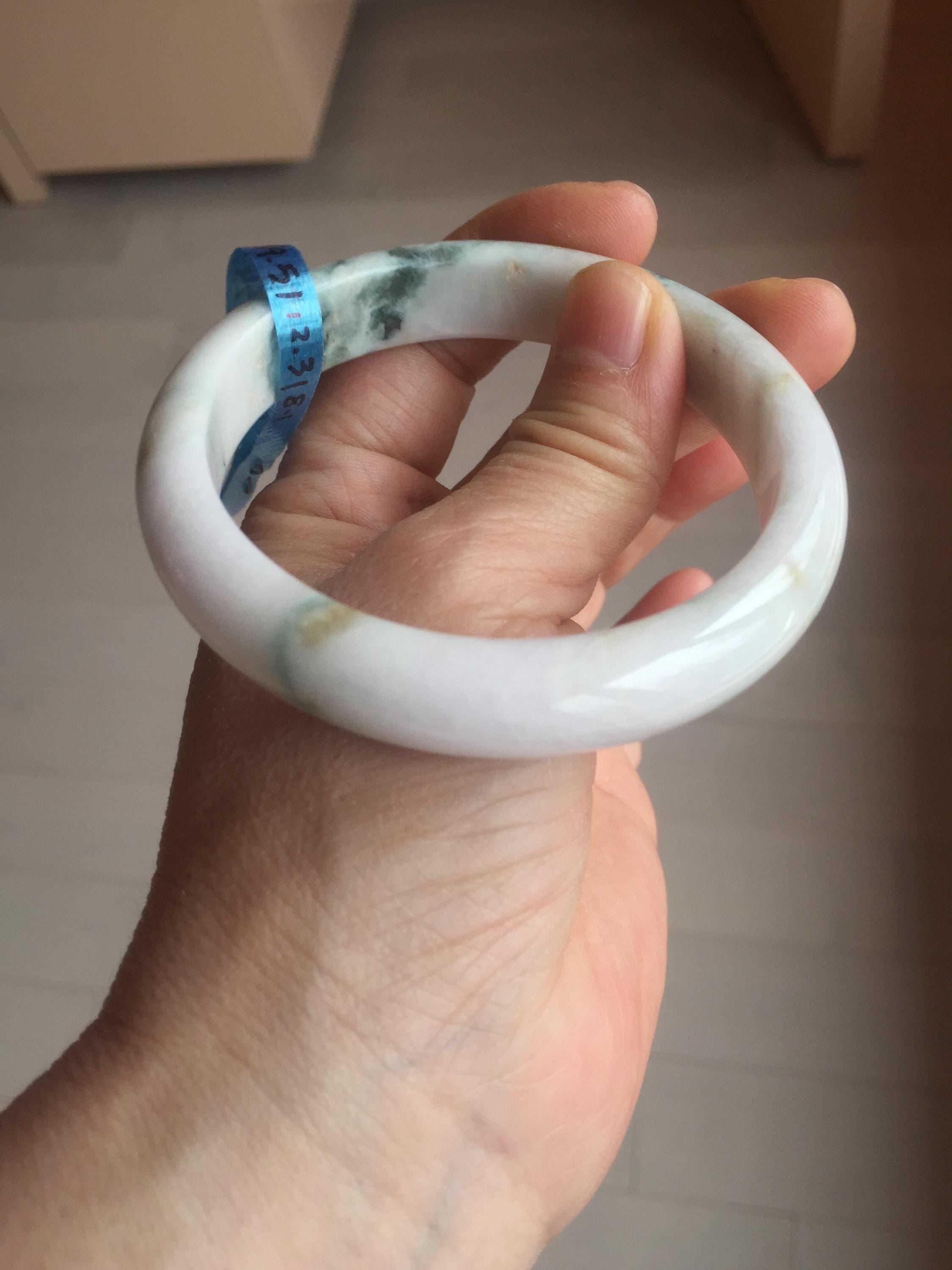 59.4 mm 認定100%天然タイプAフレッシュグリーンホワイトジェダイト