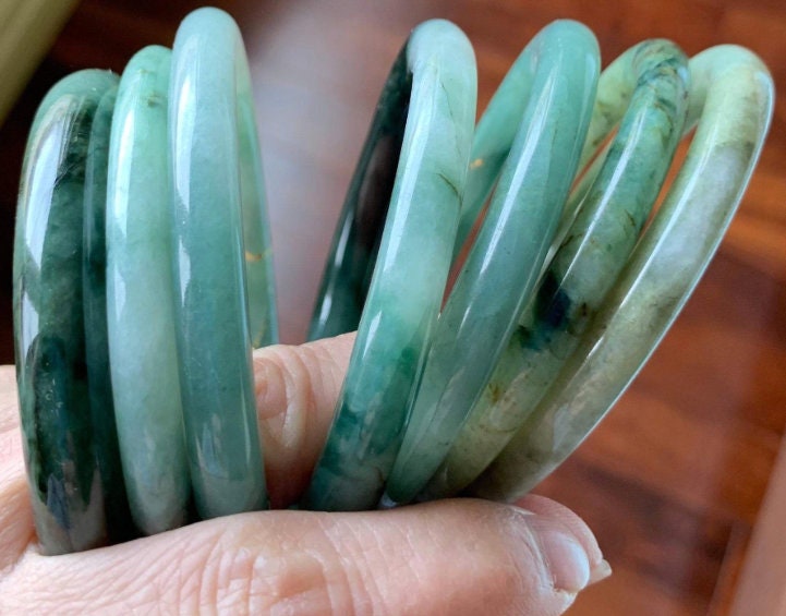 Dark Jade Bangle Etsy