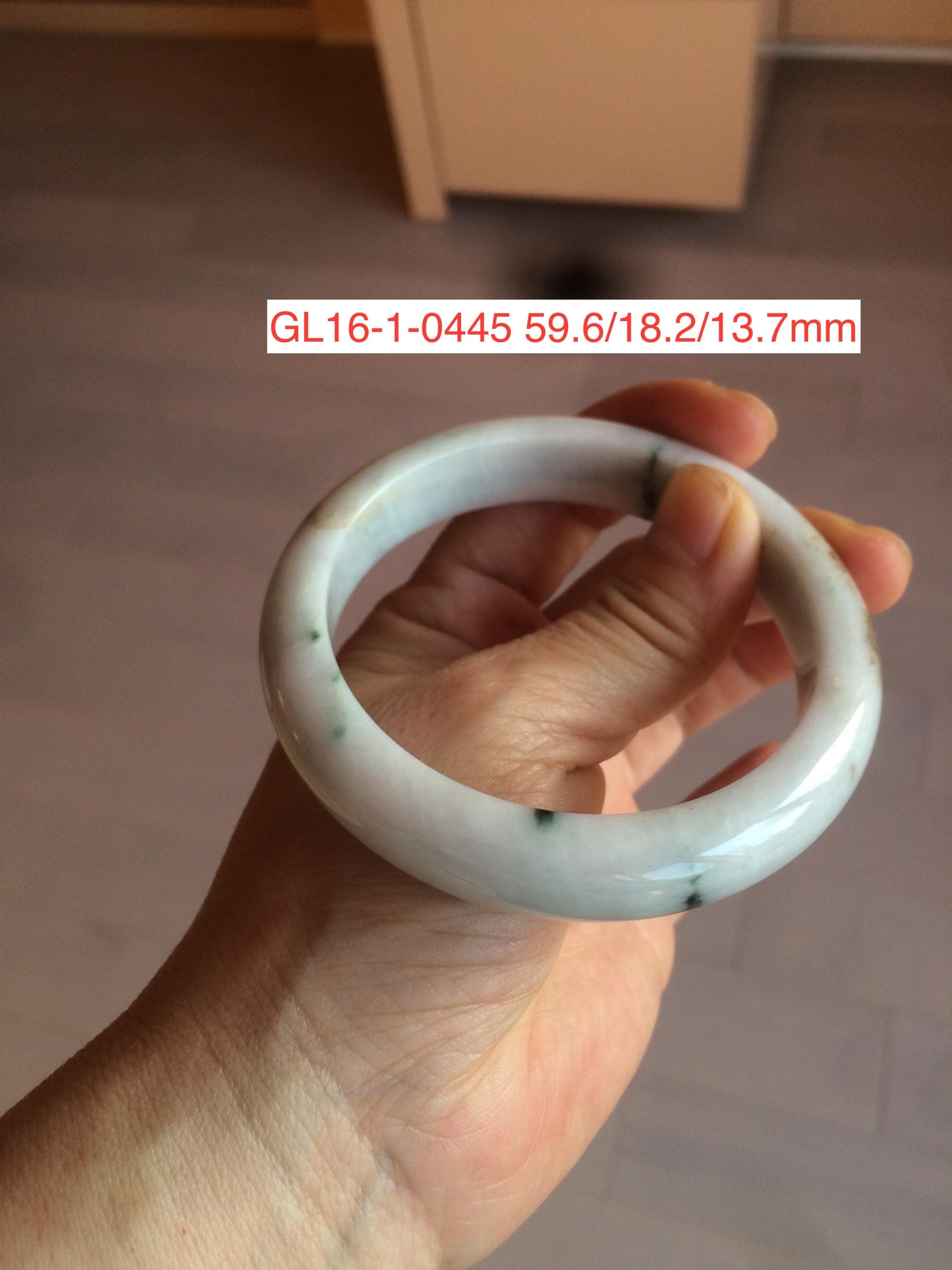 57-62mm Certified Type A 100% Natural green/brown/white early jadeite Jade bangle group GL16