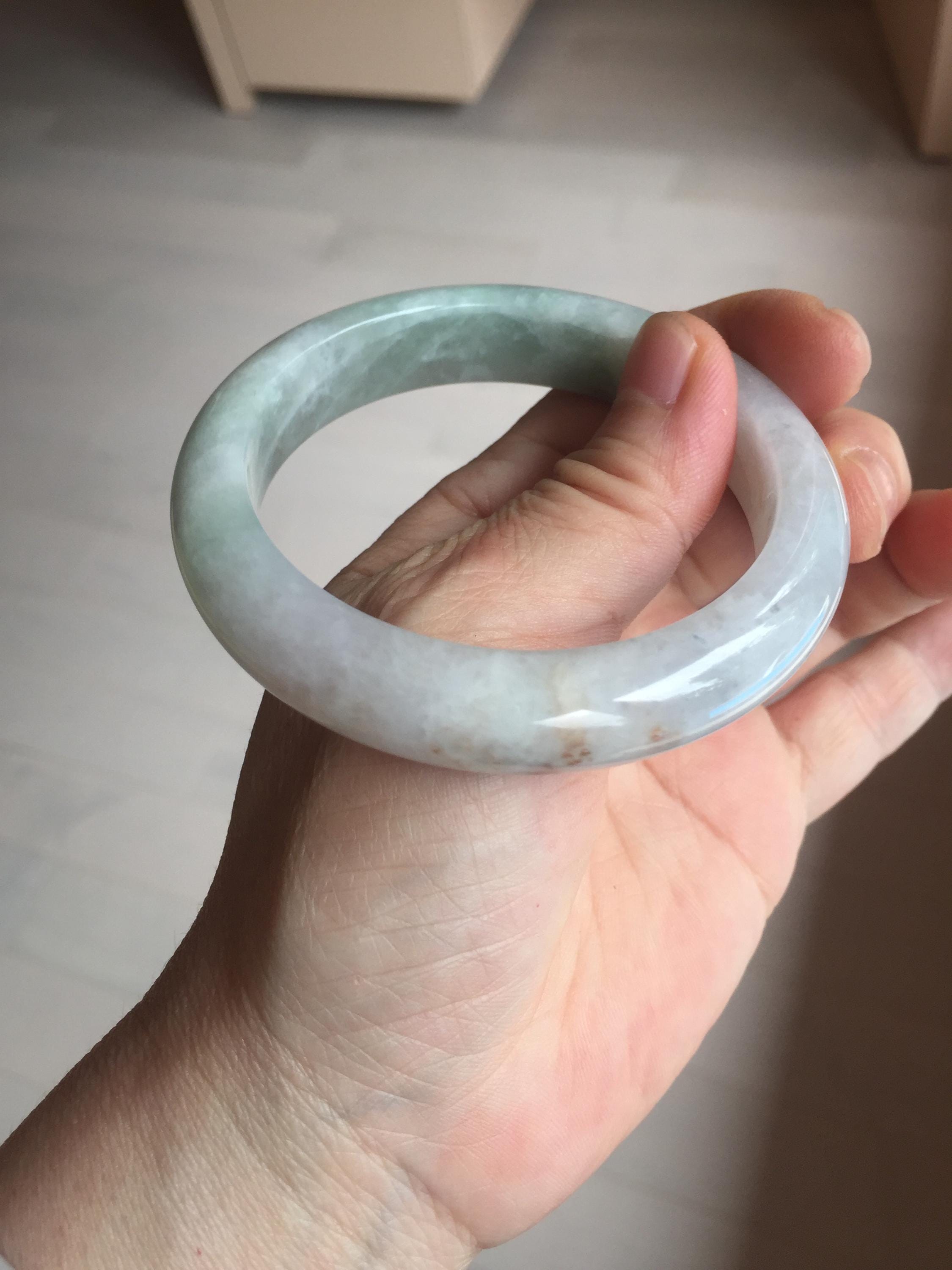 56.5 mm 認定 100% 天然 タイプ A ライトグリーン パープルレッド (FU