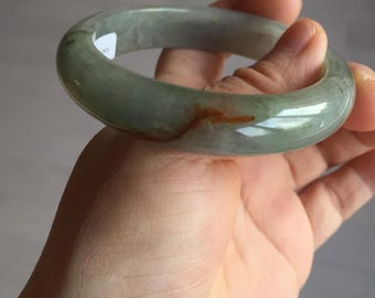 56.2 mm 認定タイプ A 100%天然緑/赤/灰色/紫（FU LU SHOU）翡翠