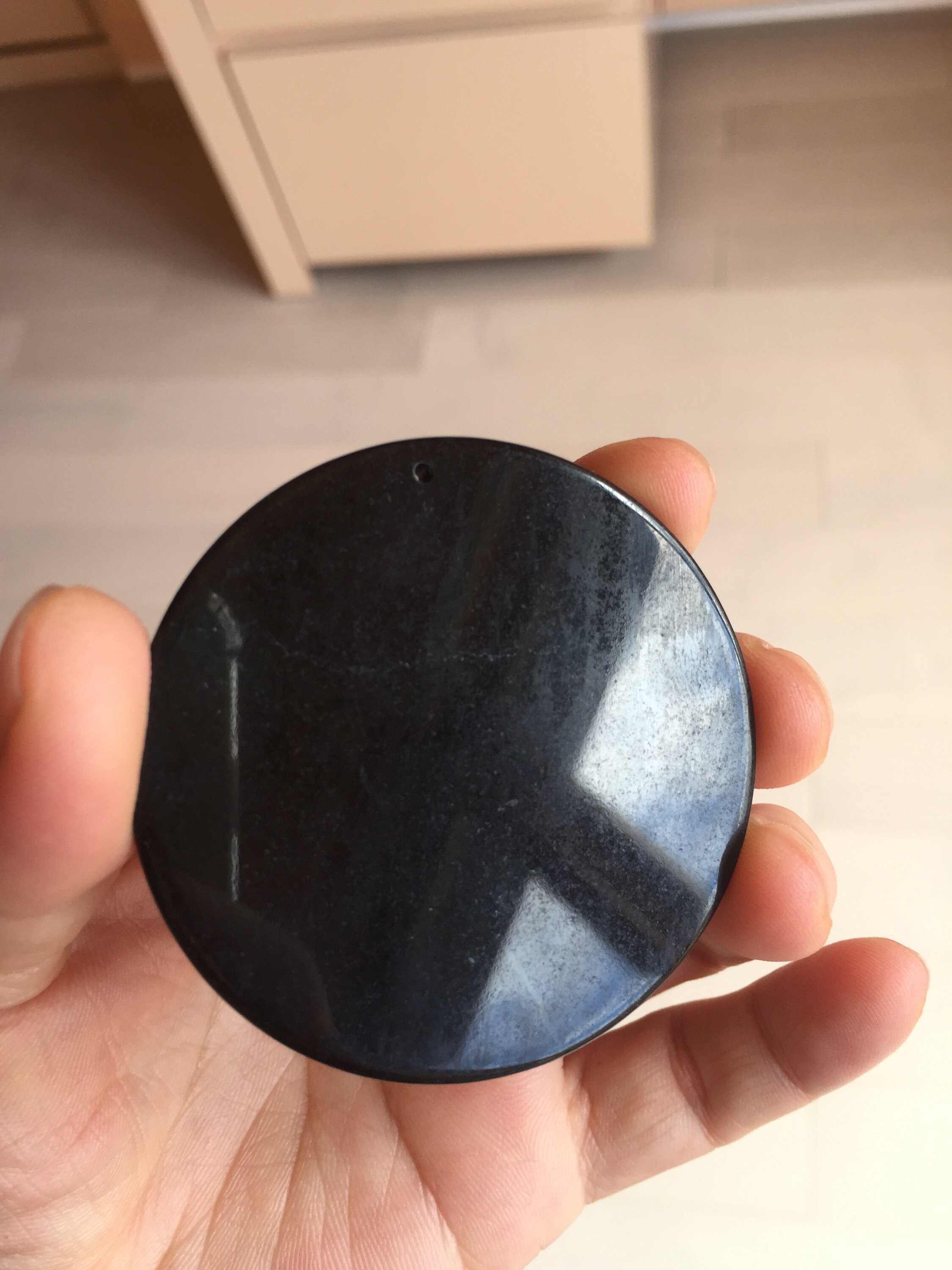 100% Natural Black Jadeite Jade(wuji, 乌鸡) Guanyin (观音) Safe