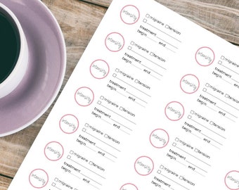 Migräne Tracker Sticker - passend für klassischen Happy Planner - Print At Home - Avery 8160 - Vertikal & Horizontal Sticker Kopfschmerz Tagebuch Download