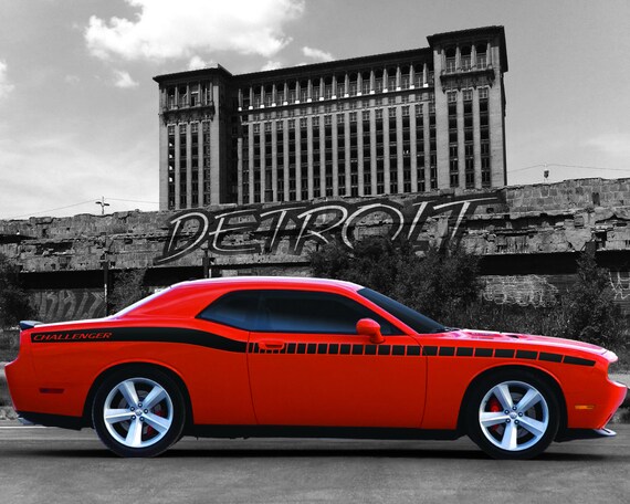 Dodge Challenger 2008-2019 Rear Quarter Side Strobe Stripes Decals Choose Color