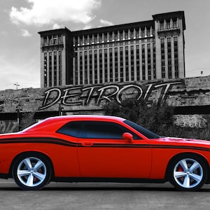 2008-2023 Dodge Challenger- Dual Side Stripe Beltline Decal Kit Cost Includes Driver & Passenger Sides