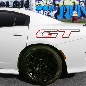 Dodge Charger 2015-2023  &quot;GT Outline Quarter Panel Decal Kit&quot; Cost Includes Driver & Passenger Sides.
