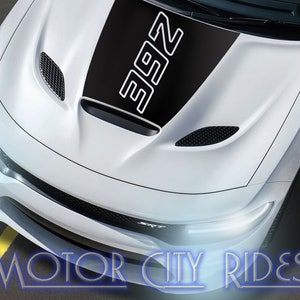 Fits 2015-2023 Dodge Charger 392, 345, Hemi, SRT, GT, RT Scat Pack, Daytona, Hellcat, Demon Power Bulge Hood Stripe Vinyl Decal Graphic